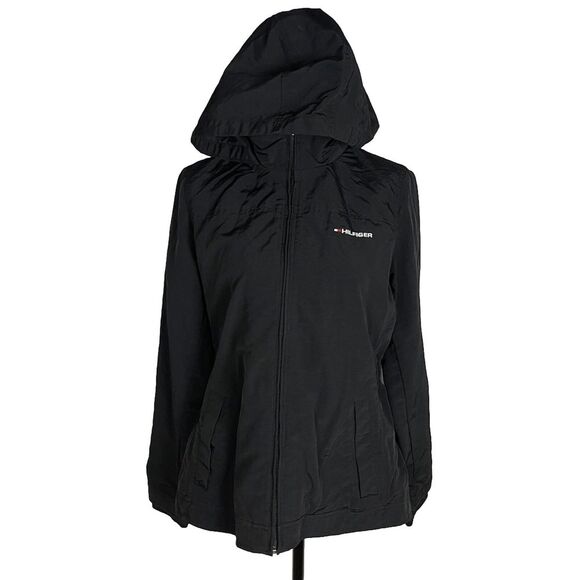 Tommy‎ Hilfiger Black Women's Rain Coat Size M - Picture 1 of 10